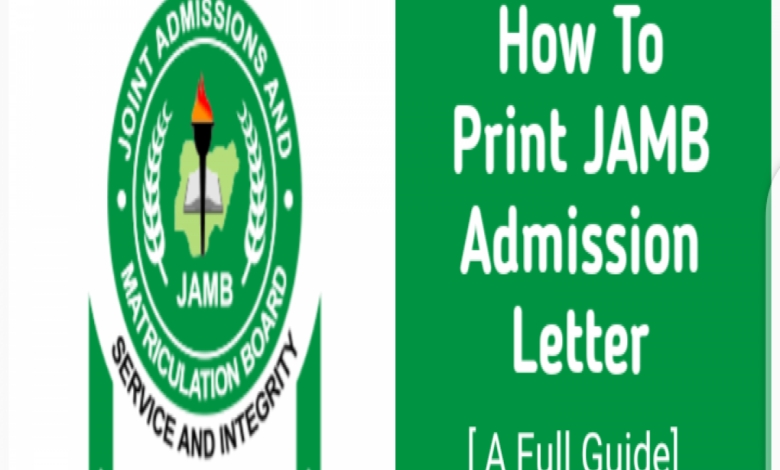 How To Print JAMB admission letter