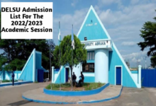 Delsu admission list for 2022/2023 academic session