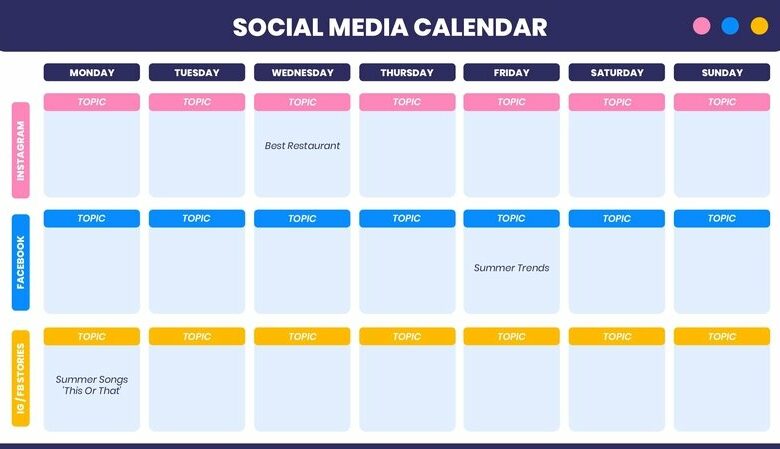 social media calendar